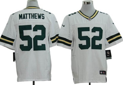 Nike Green Bay Packers #52 Clay Matthews White Elite Jersey