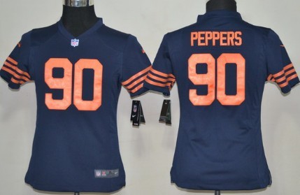 Nike Chicago Bears #90 Julius Peppers Blue With Orange Game Kids Jersey