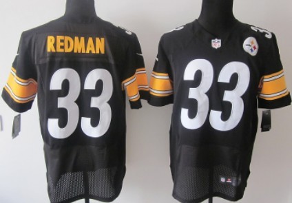 Nike Pittsburgh Steelers #33 Isaac Redman Black Elite Jersey