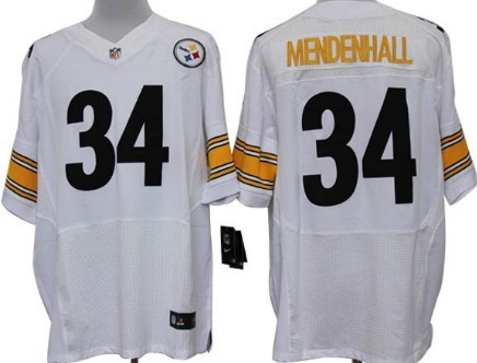 Nike Pittsburgh Steelers #34 Rashard Mendenhall White Elite Jersey