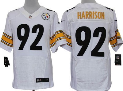 Nike Pittsburgh Steelers #92 James Harrison White Elite Jersey