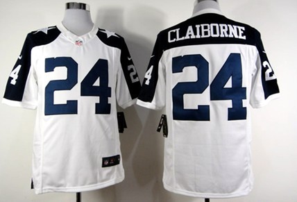 Nike Dallas Cowboys #24 Morris Claiborne White Thanksgiving Limited Jersey