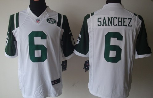 Nike New York Jets #6 Mark Sanchez White Limited Jersey