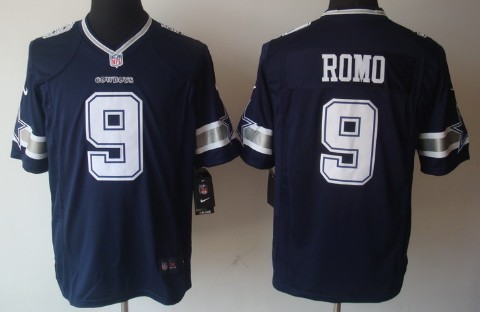 Nike Dallas Cowboys #9 Tony Romo Blue Limited Jersey