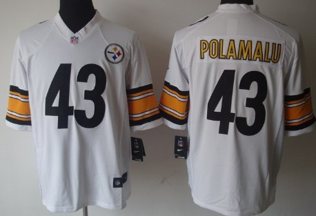 Nike Pittsburgh Steelers #43 Troy Polamalu White Limited Jersey