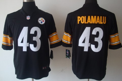 Nike Pittsburgh Steelers #43 Troy Polamalu Black Limited Jersey