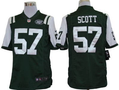 Nike New York Jets #57 Bart Scott Green Limited Jersey