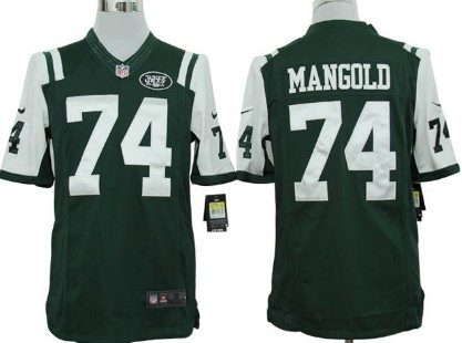 Nike New York Jets #74 Nick Mangold Green Limited Jersey