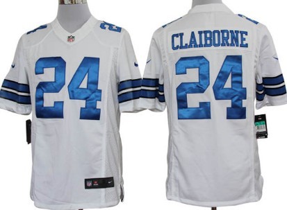 Nike Dallas Cowboys #24 Morris Claiborne White Limited Jersey