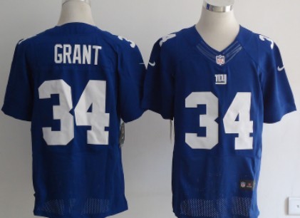 Nike New York Giants #34 Deon Grant Blue Elite Jersey
