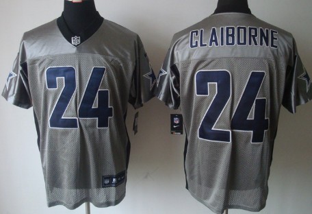 Nike Dallas Cowboys #24 Morris Claiborne Gray Shadow Elite Jersey