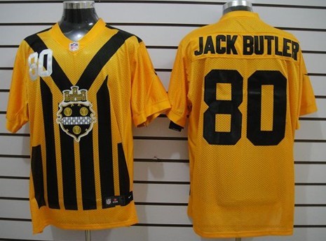 Nike Pittsburgh Steelers #80 Jack Butler 1933 Yellow Throwback Jersey