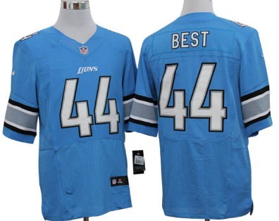 Nike Detroit Lions #44 Jahvid Best Light Blue Elite Jersey