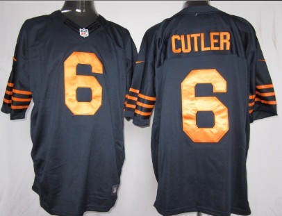Nike Chicago Bears #6 Jay Cutler Blue With Orange Limited Jersey