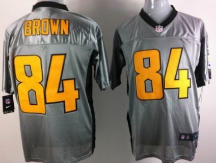 Nike Pittsburgh Steelers #84 Antonio Brown Gray Jersey