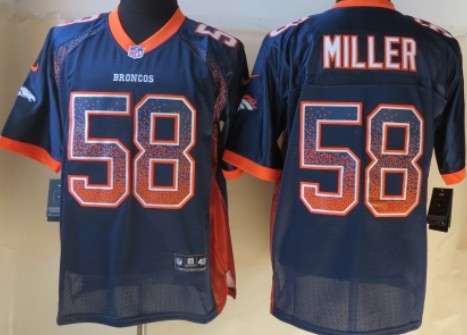 Nike Denver Broncos #58 Von Miller 2013 Drift Fashion Blue Elite Jersey