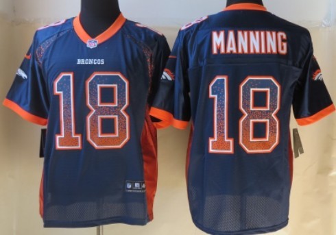Nike Denver Broncos #18 Peyton Manning 2013 Drift Fashion Blue Elite Jersey
