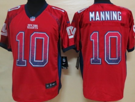 Nike New York Giants #10 Eli Manning 2013 Drift Fashion Red Elite Jersey