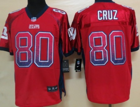 Nike New York Giants #80 Victor Cruz 2013 Drift Fashion Red Elite Jersey