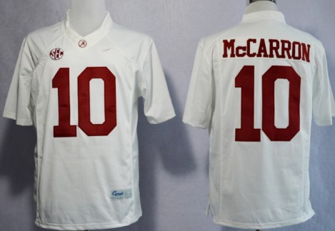 Alabama Crimson Tide #10 A.J. McCarron 2014 White Limited Jersey