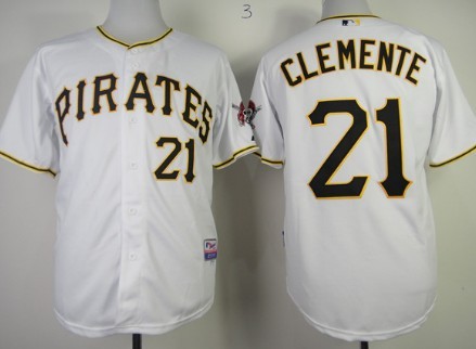 Pittsburgh Pirates #21 Roberto Clemente White Cool Base Jersey