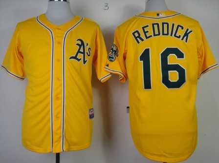 Oakland Athletics #16 Josh Reddick Yellow Jersey