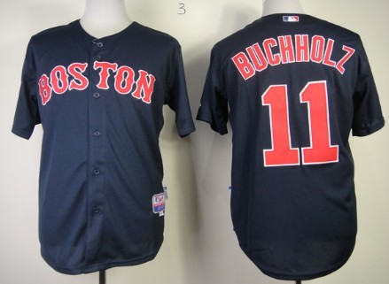 Boston Red Sox #11 Clay Buchholz Navy Blue Jersey
