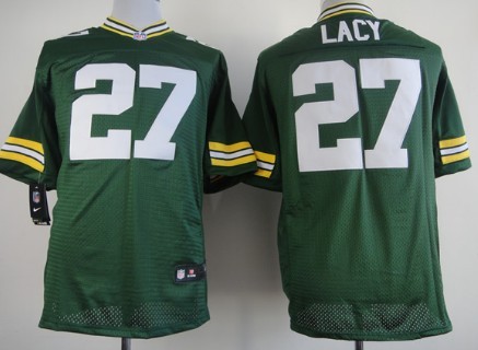 Nike Green Bay Packers #27 Eddie Lacy Green Elite Jersey