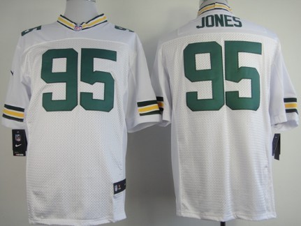 Nike Green Bay Packers #95 Datone Jones White Elite Jersey