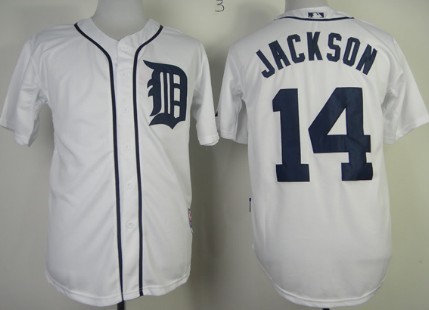 Detroit Tigers #14 Austin Jackson White Jersey