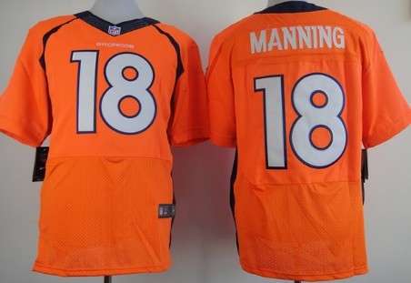 Nike Denver Broncos #18 Peyton Manning 2013 Orange Elite Jersey