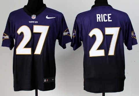 Nike Baltimore Ravens #27 Ray Rice Purple/Black Fadeaway Elite Jersey