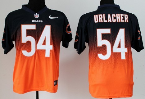 Nike Chicago Bears #54 Brian Urlacher Blue/Orange Fadeaway Elite Jersey