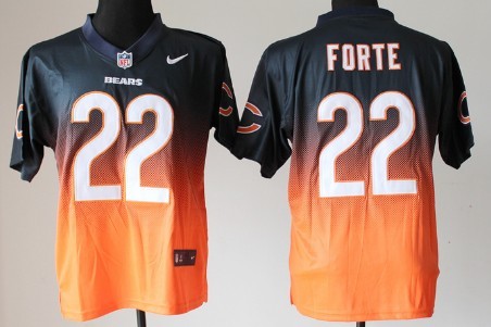 Nike Chicago Bears #22 Matt Forte Blue/Orange Fadeaway Elite Jersey