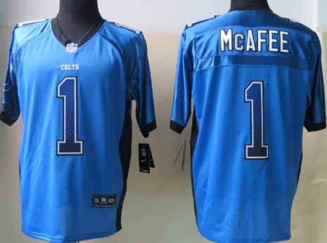 Nike Indianapolis Colts #1 Pat McAfee 2013 Drift Fashion Blue Elite Jersey
