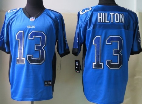 Nike Indianapolis Colts #13 T.Y. Hilton 2013 Drift Fashion Blue Elite Jersey