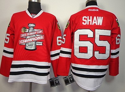 Chicago Blackhawks #65 Andrew Shaw 2013 Champions Commemorate Red Jersey