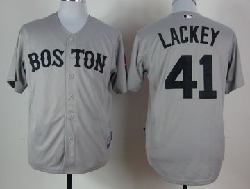 Boston Red Sox #41 John Lackey Gray Jersey