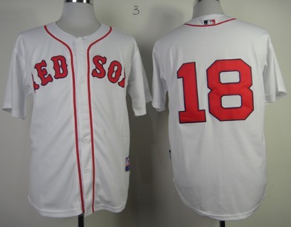 Boston Red Sox #18 Shane Victorino White Jersey