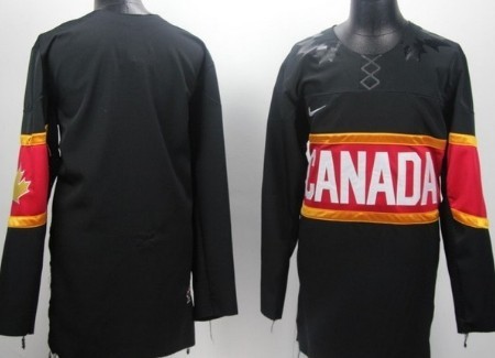 2014 Olympics Canada Blank Black Jersey