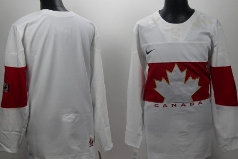2014 Olympics Canada Blank White Jersey