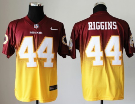 Nike Washington Redskins #44 John Riggins Red/Gold Fadeaway Elite Jersey