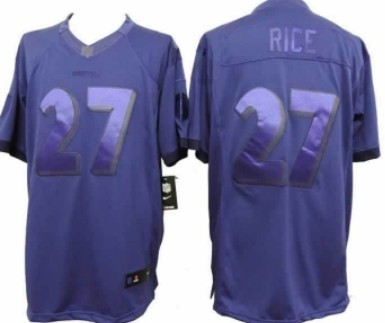 Nike Baltimore Ravens #27 Ray Rice Drenched Limited Purple Jersey