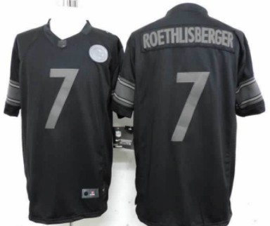 Nike Pittsburgh Steelers #7 Ben Roethlisberger Drenched Limited Black Jersey