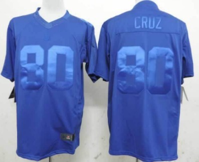 Nike New York Giants #80 Victor Cruz Drenched Limited Blue Jersey