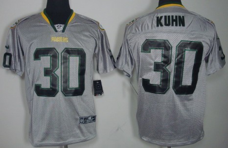 Nike Green Bay Packers #30 John Kuhn Lights Out Gray Elite Jersey