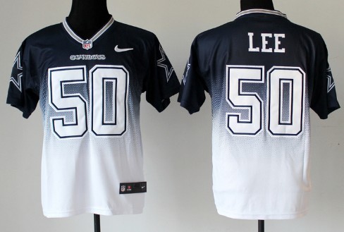 Nike Dallas Cowboys #50 Sean Lee Blue/White Fadeaway Elite Jersey