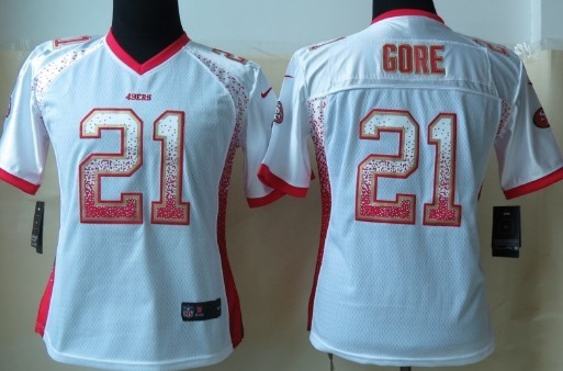 Nike San Francisco 49ers #21 Frank Gore 2013 Drift Fashion White Womens Jersey