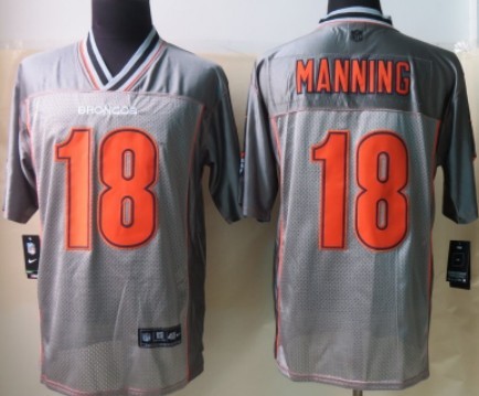 Nike Denver Broncos #18 Peyton Manning 2013 Gray Vapor Elite Jersey