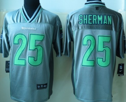 Nike Seattle Seahawks #25 Richard Sherman 2013 Gray Vapor Elite Jersey